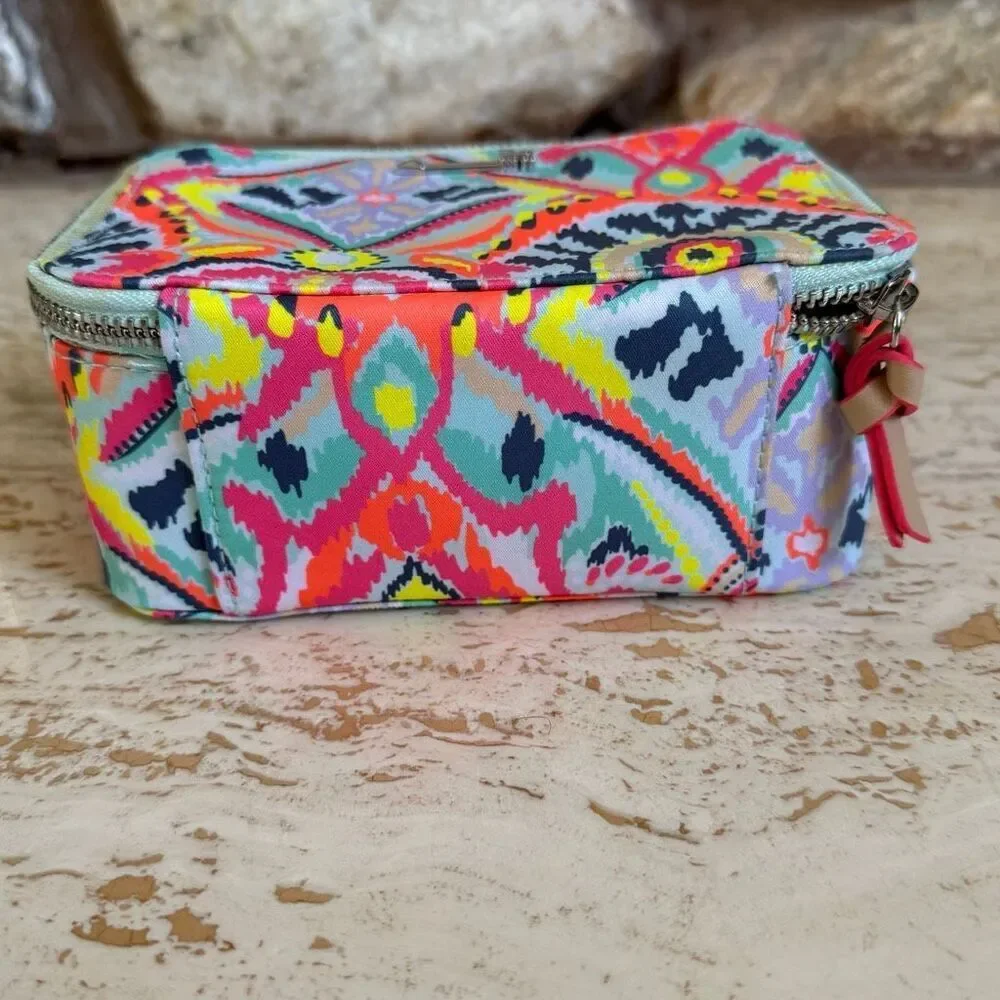 Stella & Dot Multicolor Ikat Travel Jewelry Case organization travel boho